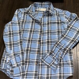 Vineyard Vines Blue and Black Plaid Kids Shirt